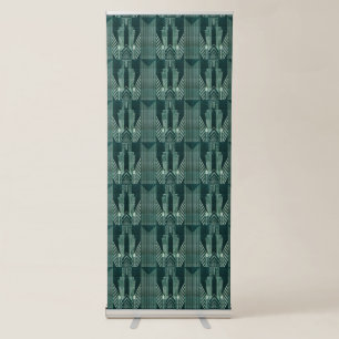 Art deco, Green,black, pattern,art nouveau,vintage Retractable Banner