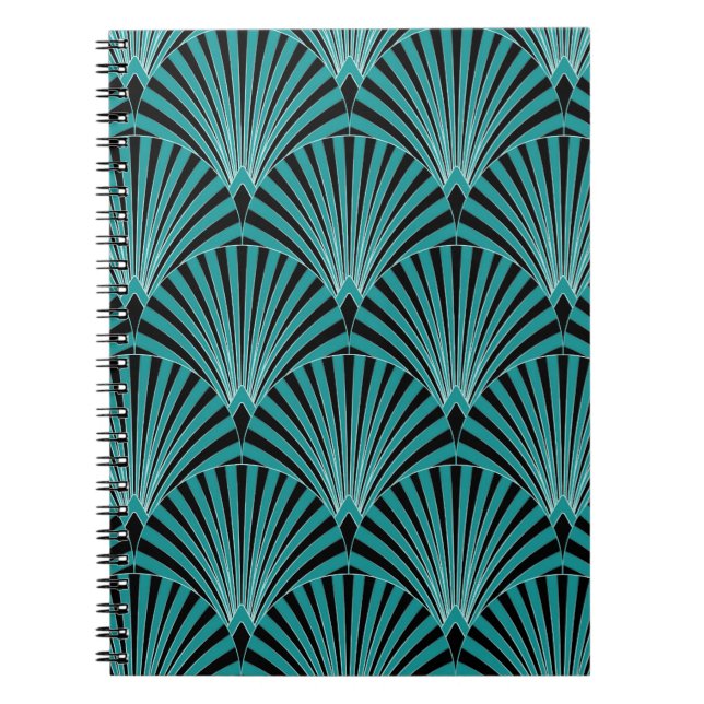 Art Deco: green fan pattern. Notebook (Front)