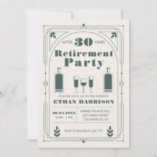 Art Deco Green Frame  Invitation