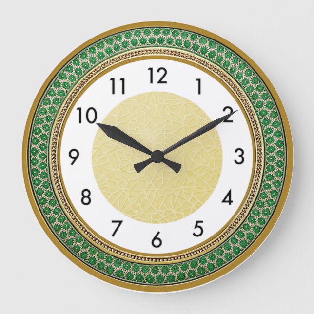 Art Deco Green Large Clock (Front)