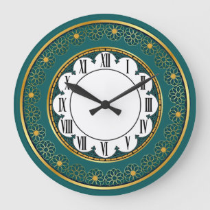 Art Deco Green Large Clock
