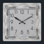 Art Deco grey Square Wall Clock<br><div class="desc">Great design. You will love it like others. Be free to use this design for other product or to add your text. Thank you. Follow me for more. Have a nice day.</div>
