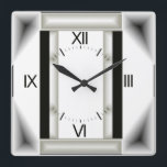 Art Deco grey Square Wall Clock<br><div class="desc">Great design. You will love it like others. Be free to use this design for other product or to add your text. Follow me for more. Thank you. Have a nice day.</div>