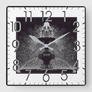 Art Deco grey Square Wall Clock