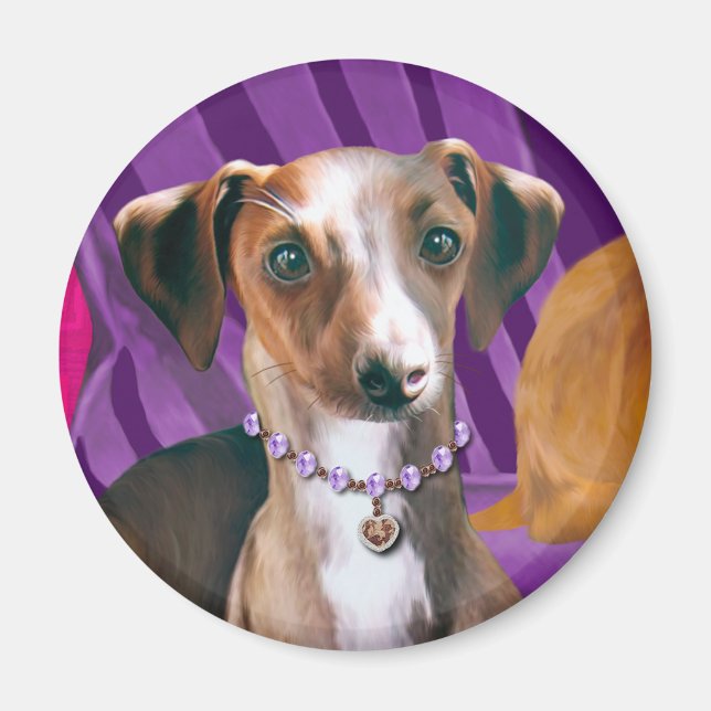 Art Deco Greyhound Refrigerator Magnet (Front)
