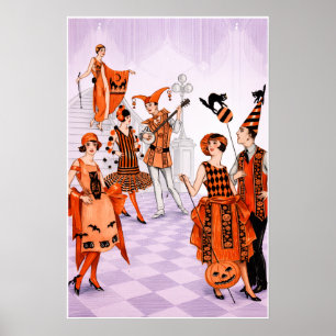 Art Deco Halloween Illustration – Vintage 1920s Poster