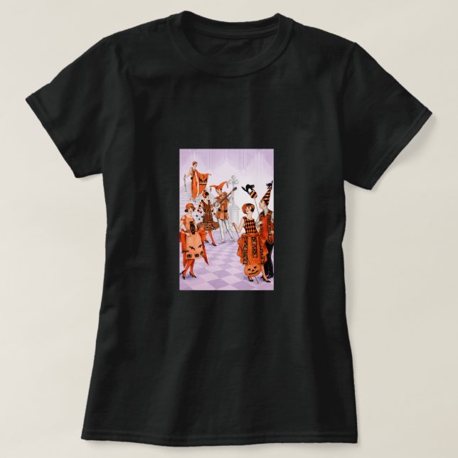 Art Deco Halloween Illustration – Vintage 1920s  T-Shirt (Design Front)