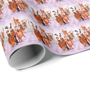 Art Deco Halloween Illustration – Vintage 1920s Wrapping Paper