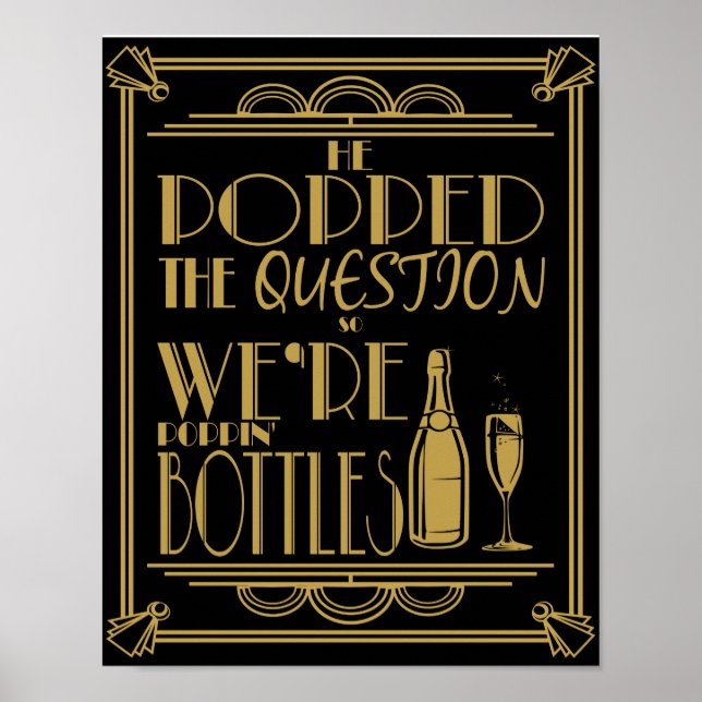 Art Deco "He Pop the Question" Print (Front)