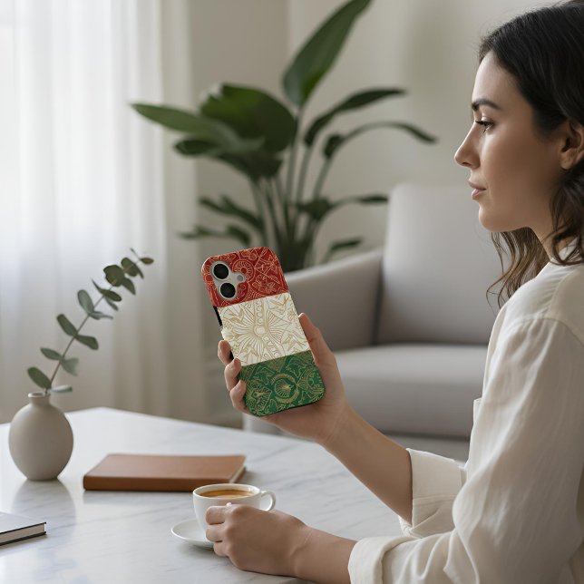 Art Deco Heritage Flag | Italy | 1920s iPhone Case (Lifestyle Shot)