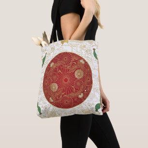 Art Deco Heritage Flag Japan Custom Name Tote Bag