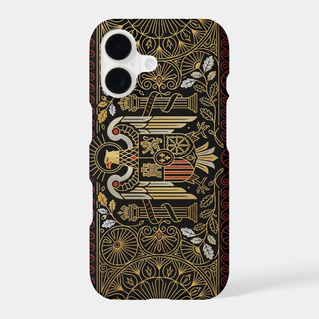 Art Deco Heritage Flag | Spain I iPhone Case (Back)