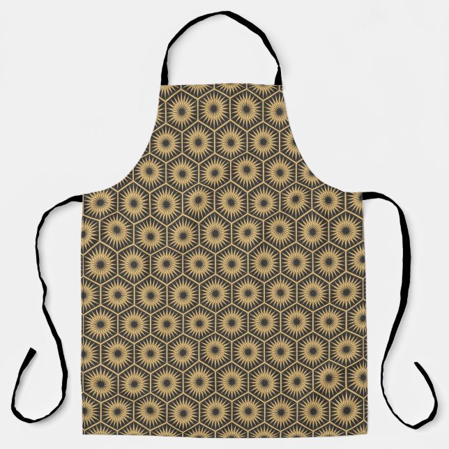 Art Deco hexagonal seamless vintage wallpaper patt Apron (Front)