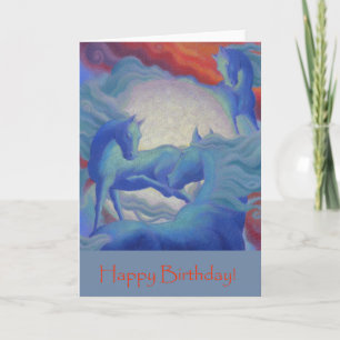 Art Deco Horses Birthday Card