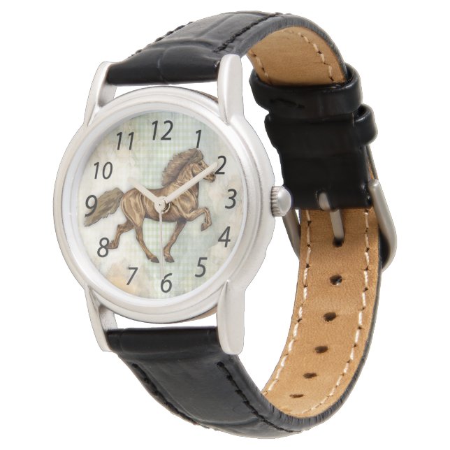 Art Deco Icelandic Horse Tolting Watch (Angled)