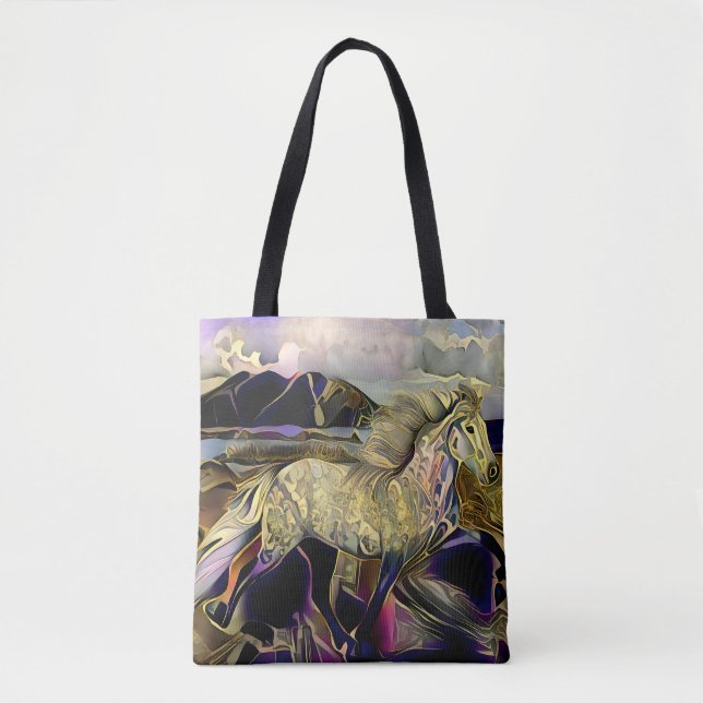 Art Deco Icelandic Horse Tote Bag (Front)