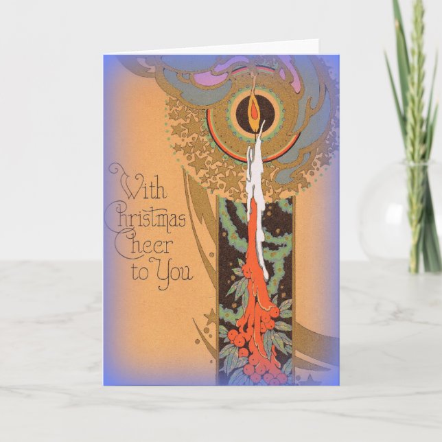 Art-deco image shining a light on Christmas Holiday Card (Front)