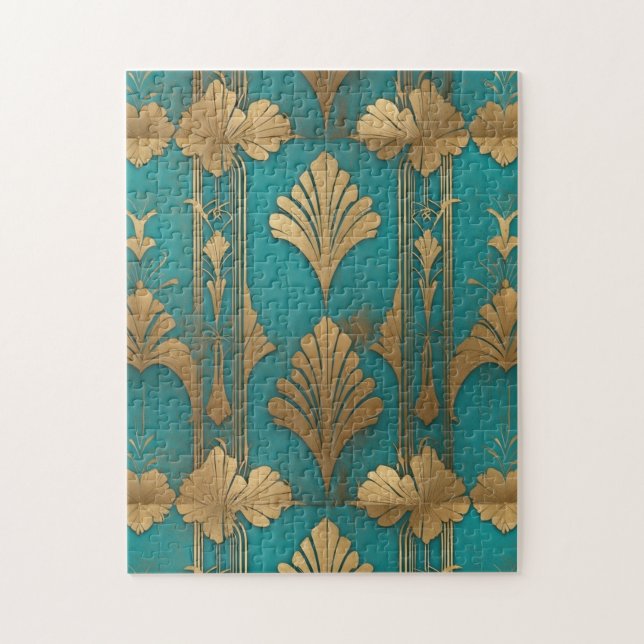 Art Deco In Blue And Gold Jigsaw Puzzle (Vertical)