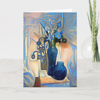 Art Deco in Blue Thank You Card