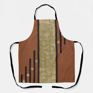 Art Deco In Gold And Tan Apron