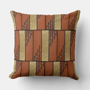 Art Deco In Gold And Tan Cushion