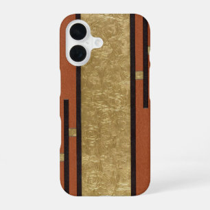 Art Deco In Gold And Tan iPhone 16 Case