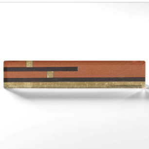 Art Deco In Gold And Tan Nameplate