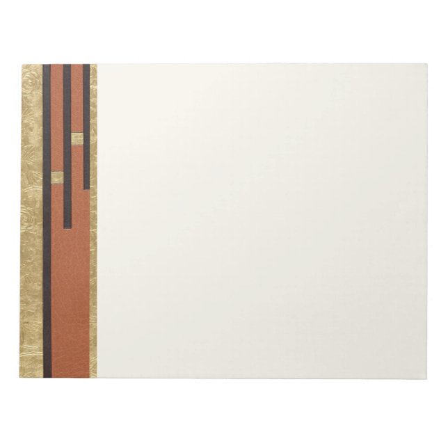 Art Deco In Gold And Tan Notepad (Front)