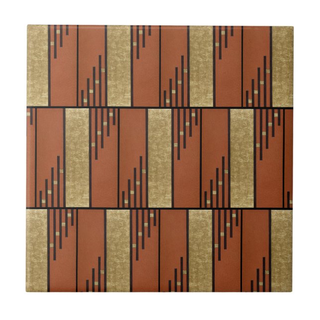Art Deco In Gold And Tan Tile (Front)