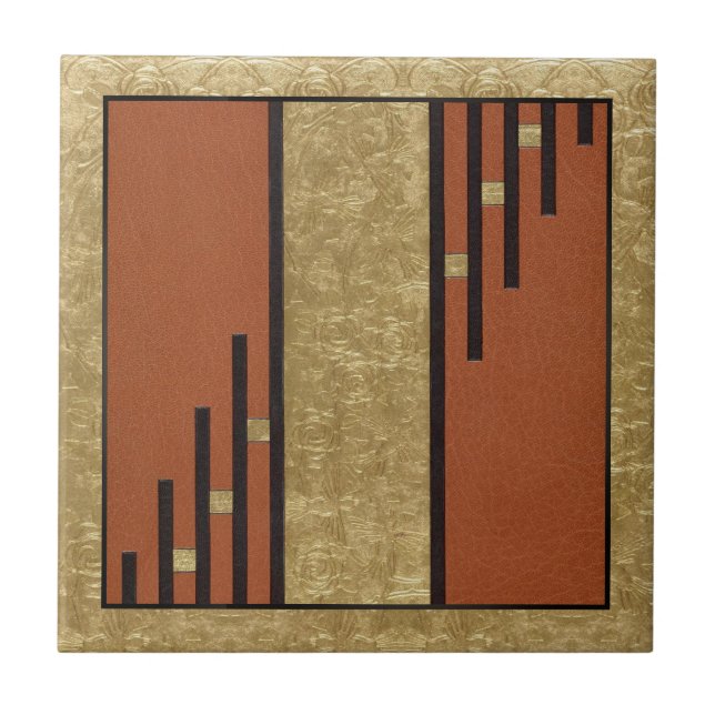Art Deco In Gold And Tan Tile (Front)