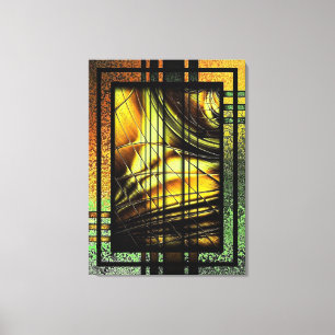 Art Deco In Green And Gold Canvas Print