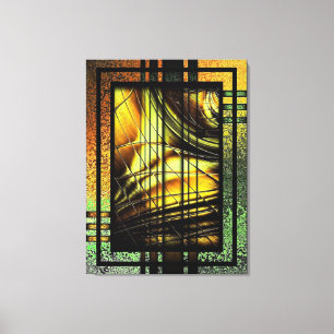 Art Deco In Green And Gold Canvas Print