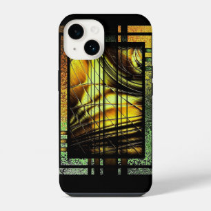 Art Deco In Green And Gold iPhone 14 Case