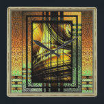 Art Deco In Green And Gold Large Clock<br><div class="desc">modern digital art in art deco style in greens and golds.</div>