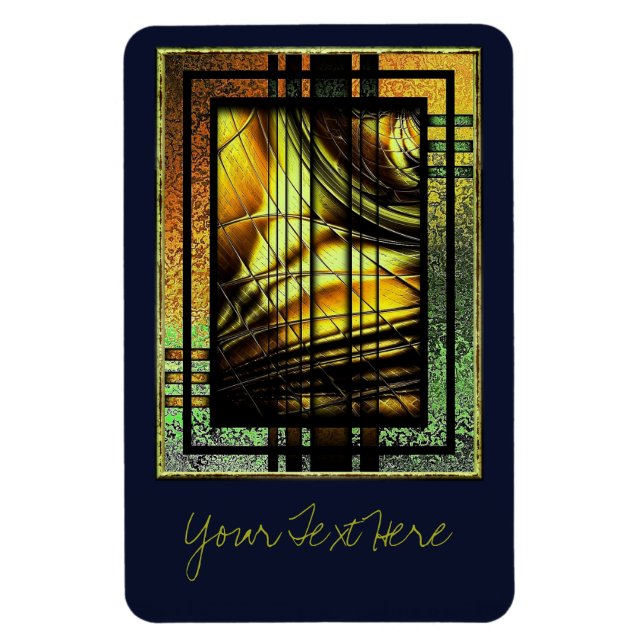 Art Deco In Green And Gold Magnet (Vertical)