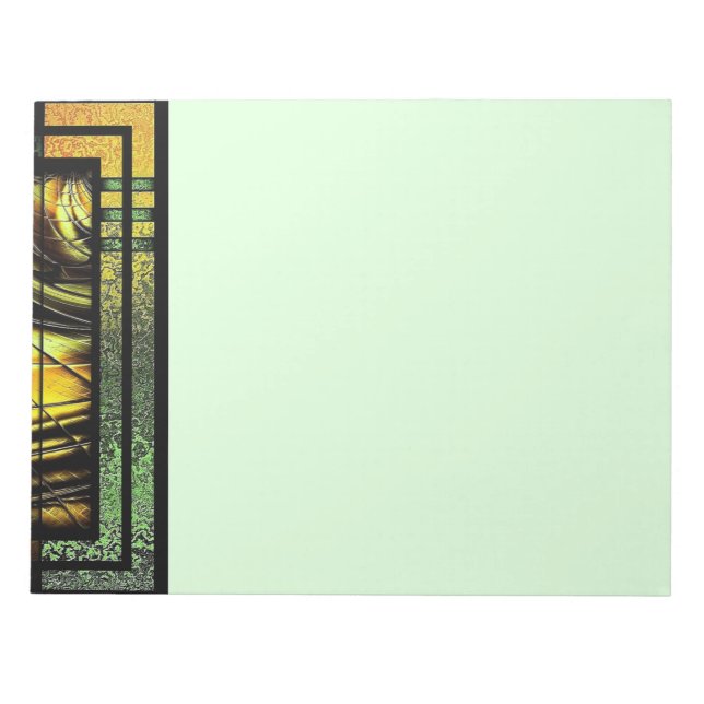 Art Deco In Green And Gold Notepad (Front)