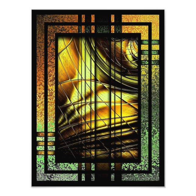 Art Deco In Green And Gold Photo Print (Front)