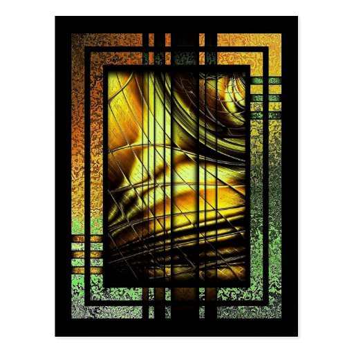 Image of Art Deco In Green And Gold Postcard
