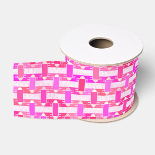 Art Deco industrial chic - pink, fuchsia, orchid Grosgrain Ribbon