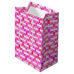Art Deco industrial chic - pink, fuchsia, orchid Medium Gift Bag
