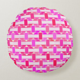 Art Deco industrial chic - pink, fuchsia, orchid Round Cushion