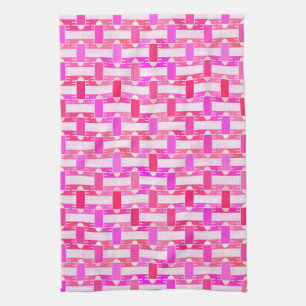 Art Deco industrial chic - pink, fuchsia, orchid Tea Towel