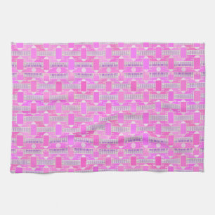 Art Deco industrial chic - pink, mauve Tea Towel
