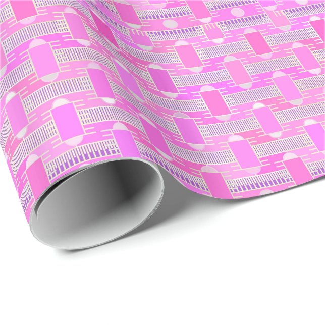 Art Deco industrial chic - pink, mauve Wrapping Paper (Roll Corner)