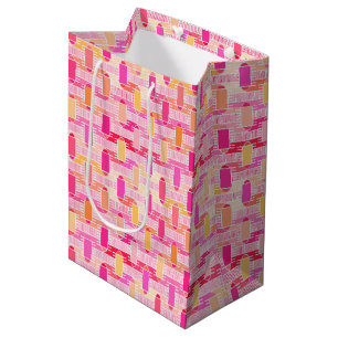 Art Deco industrial chic - pink, peach, gold Medium Gift Bag