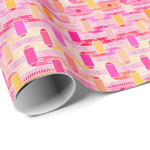 Art Deco industrial chic - pink, peach, gold Wrapping Paper