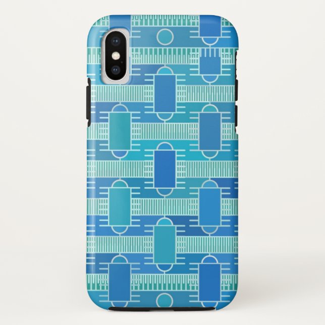 Art Deco industrial chic - soft blue Case-Mate iPhone Case (Back)