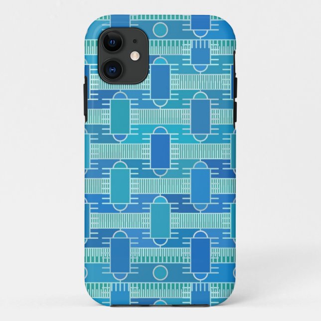 Art Deco industrial chic - soft blue Case-Mate iPhone Case (Back)