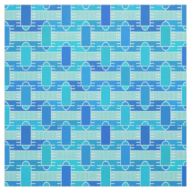 Art Deco industrial chic - soft blue Fabric (Swatch)