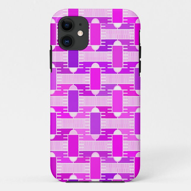 Art Deco industrial chic, violet, orchid, lavender Case-Mate iPhone Case (Back)